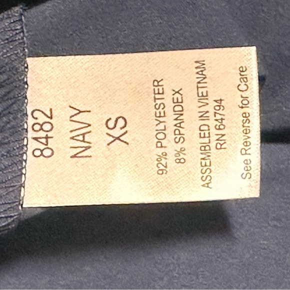 Med Couture Classic Navy V-Neck Short Sleeve Scrub Top - Picture 8 of 8